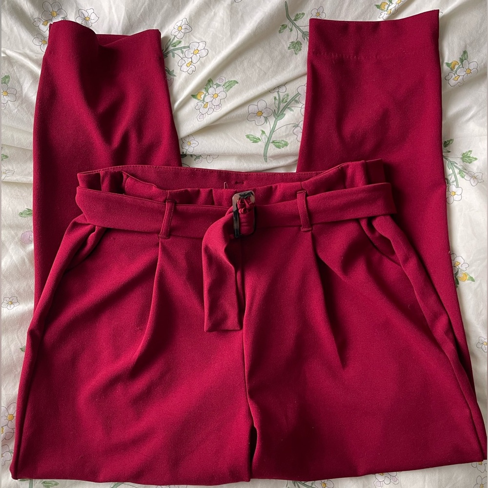 Wine Pegged Dress Pants